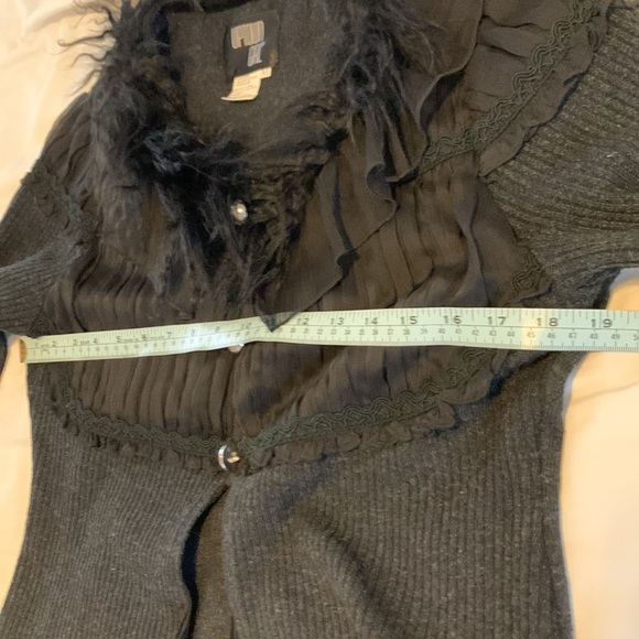 Uptown Girl Sweater,  Black knitted fabric ,  sheer detail, Medium. - Picture 6 of 10